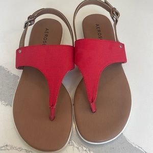 7.5 Aerosoles Red sandal flat